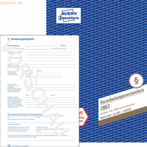 Avery Zweckform Verarbeitungsverzeichnis A4 VE=28 Blatt