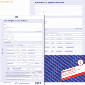 5 x Avery Zweckform Mietvertrag für gewerbliche Räume A4 selbstdurchsc