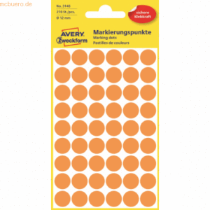 Avery Zweckform Markierungspunkte 12 mm 5 Blatt/270 Etiketten leuchtor