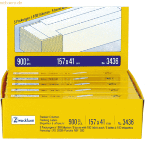 Avery Zweckform Frankier-Etiketten 157x41 mm 900 Etiketten weiß