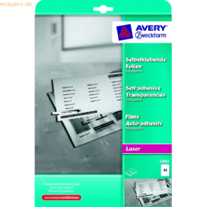 Avery Zweckform Laser/Kopier-Folie A4 selbstklebend transparent 0