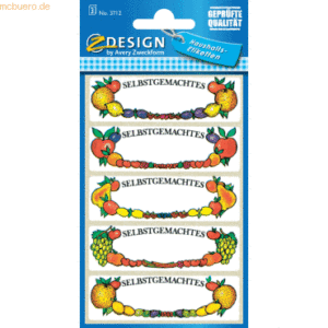 10 x Z-Design Einmachetikett Papier 15 Etiketten Motiv oval Obst Selbs