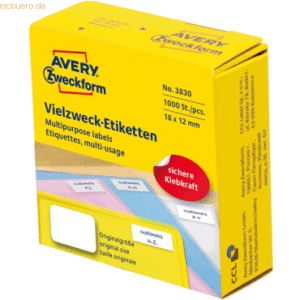 Avery Zweckform Vielzwecketikett auf Rolle zur Handbeschriftung 38x12m