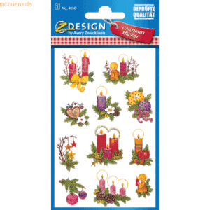 10 x Z-Design Sticker Weihnacht Papier/beglimmert 2 Bogen Motiv Kerzen