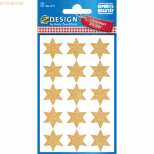 10 x Z-Design Sticker Weihnacht Papier/beglimmert 2 Bogen Motiv Sterne