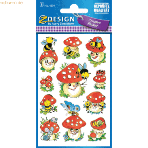10 x Z-Design Sticker 76x120mm Papier 3 Bogen Motiv Lustige Pilze