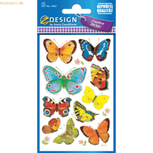 10 x Z-Design Sticker 76x120mm Papier 3 Bogen Motiv Schmetterlinge