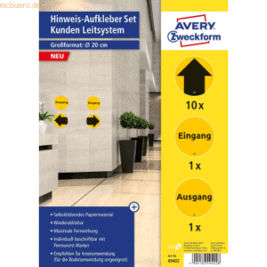 Avery Zweckform Aufkleber Set Kundenleitsystem 200mm gelb/schwarz VE=1