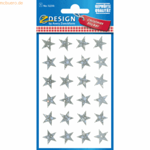 10 x Z-Design Sticker Weihnachten Effektfolie 1 Bogen Motiv Sterne sil