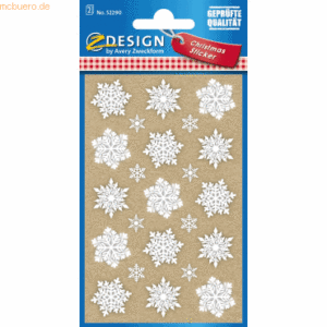 10 x Z-Design Weihnachts-Sticker Eiskristalle 2 Bogen 30 Sticker braun