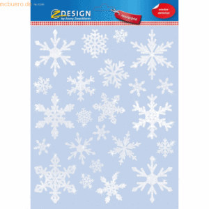 Z-Design Fensterbilder -Schneeflocken- 23 Stück 1 Blatt weiß