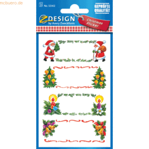 10 x Z-Design Sticker Weihnacht Papier 3 Bogen Motiv Widmung
