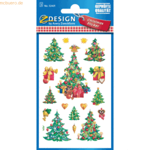 10 x Z-Design Sticker Papier 76x120mm 3 Bogen Motiv Weihnachtsbäume
