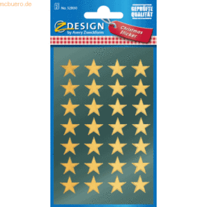 10 x Z-Design Sticker Weihnacht Glanzfolie 2 Bogen Motiv Sterne gold