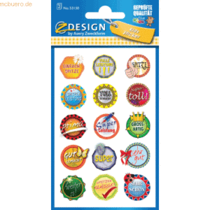 10 x Z-Design Kids Belohnungs- & Motivations-Sticker Buttons bunt 30 S