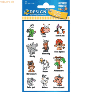 10 x Z-Design Kids Belohnungs- & Motivations-Sticker Tiere buntVE=24 S