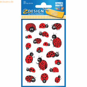 10 x Z-Design Kids Belohnungs- & Motivations-Sticker Marienkäfer rot
