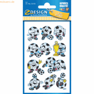 Z-Design Sticker 76x120mm 3D 1 Bogen Motiv Fußball