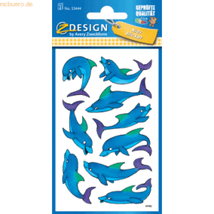 10 x Z-Design Sticker 76x120mm Papier/beglimmert 2 Bogen Motiv Delphin