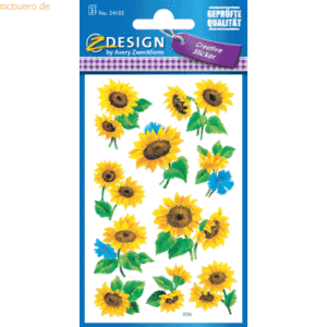 10 x Z-Design Sticker 76x120mm Papier 3 Bogen Motiv Sonnenblumen