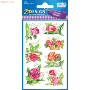 10 x Z-Design Sticker 76x120mm Papier 3 Bogen Motiv Rosen