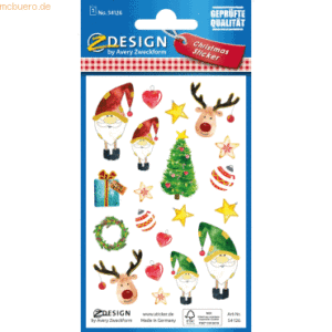 10 x Z-Design Weihnachtssticker Papier Weihnachtsmotive mehrfarbig 21