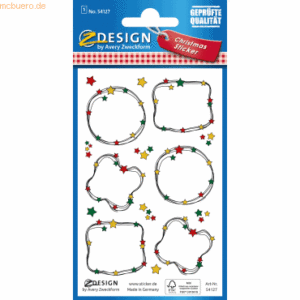 10 x Z-Design Weihnachtssticker Papier Weihnachtsmotive mehrfarbig 6 A