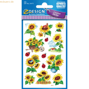 10 x Z-Design Sticker 76x120mm Papier/beglimmert 2 Bogen Motiv Sonnenb