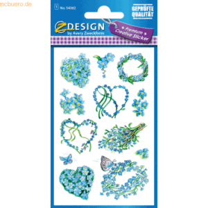 10 x Z-Design Sticker 76x120mm Premium Papier 1 Bogen Motiv Vergissmei