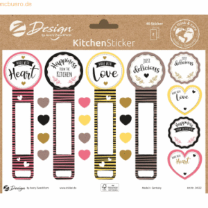 Z-Design Küchen Sticker -Siegelaufkleber- konturgestanzt wiederablösba