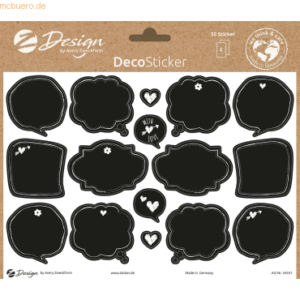 5 x Z-Design Deko Sticker -Tafelaufkleber- konturgestanzt permanent sc
