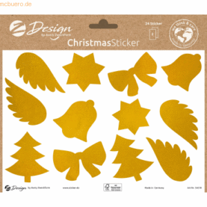 5 x Z-Design Weihnachtssticker Papier Beschriftungslabels gold 24 Aufk