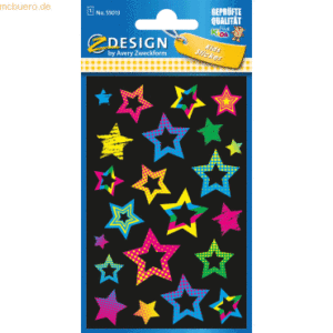 Z-Design Neon Sticker Folie Sterne bunt 22 Aufkleber