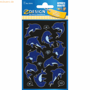 Z-Design Neon Sticker Folie Delfine blau weiß 14 Aufkleber