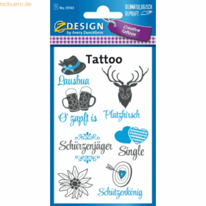 10 x Z-Design Creativ Tattoos Männersprüche 7 Motive grau/blau 7 Stück