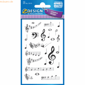 10 x Z-Design Sticker 76x120mm Papier 3 Bogen Musik Noten