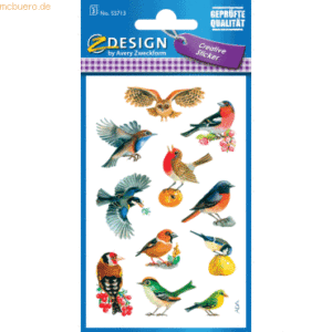 10 x Z-Design Sticker 76x120mm Papier 3 Bogen Vögel