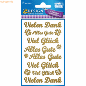 Z-Design Sticker 76x120mm Goldline 1 Bogen Motiv Schriftzüge