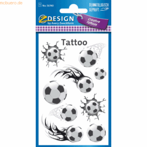 10 x Z-Design Kids Tattoos Fußball 9 Motive bunt 1 Bogen