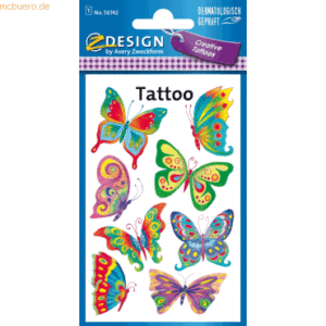 10 x Z-Design Kids Tattoos Schmetterling 8 Motive bunt 1 Bogen
