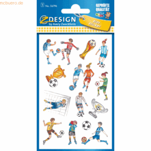 10 x Avery Zweckform Sticker für Kids Fußball mehrfarbig metallfarben