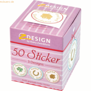 Z-Design Sticker auf Rolle Motiv Viel Glück rund 38mm 3 Motive bunt 50