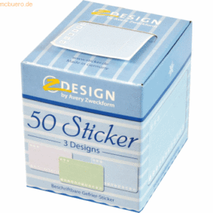 Z-Design Sticker auf Rolle Motiv Eiskristalle 38x58mm 3 Motive bunt 50