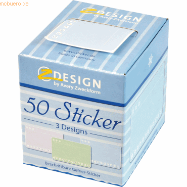 Z-Design Sticker auf Rolle Motiv Eiskristalle 38x58mm 3 Motive bunt 50