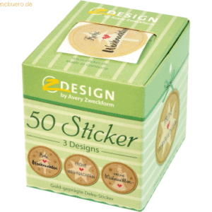 Z-Design Sticker auf Rolle Motiv Frohe Weihnachten rund 38mm 3 Motive