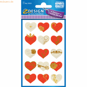 10 x Z-Design Sticker 76x120mm Premium Papier 1 Bogen Motiv Herzen