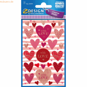 10 x Z-Design Creative Papier-Sticker Love 26 Stück bunt 1 Bogen