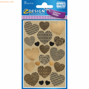 10 x Z-Design Creative Papier-Sticker Naturlook -Herzen- 21 Motive bra