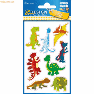 10 x Avery Zweckform Glitter Stickers Dinosaurier 8 Motive bunt 8 Stüc