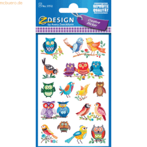10 x Z-Design Sticker 76x120mm Papier 2 Bogen Motiv Vögel